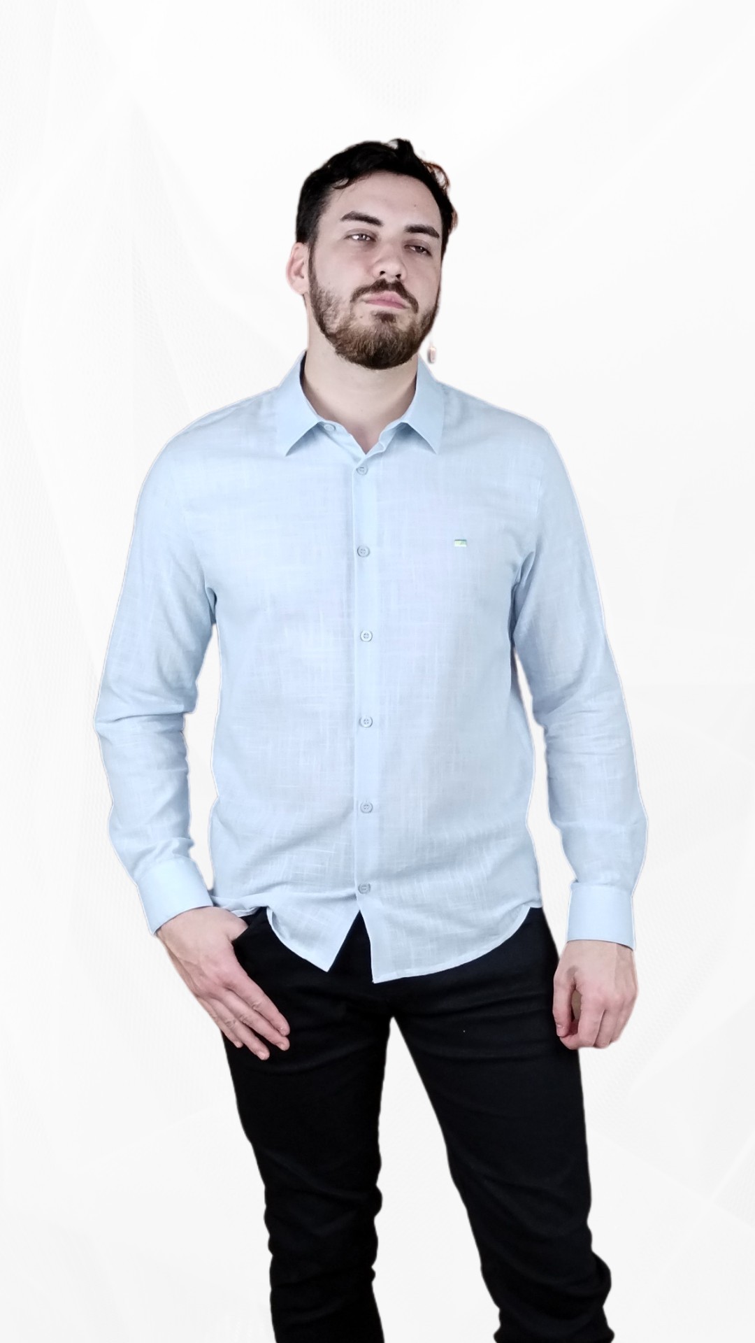 camisa-masculina-lisa-azul