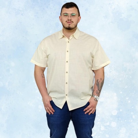 Camisa masculina PS manga curta algodão amarela