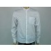 camisa masculina linho branca gola de padre manga longa com bolso